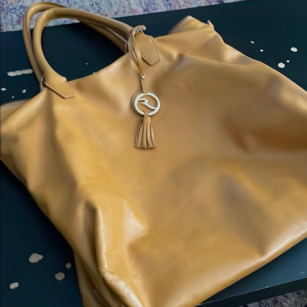 Tan Tote Bag with Supple Texture and Minimalist Design